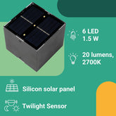 Solar panel with LED lighting system on a green background
